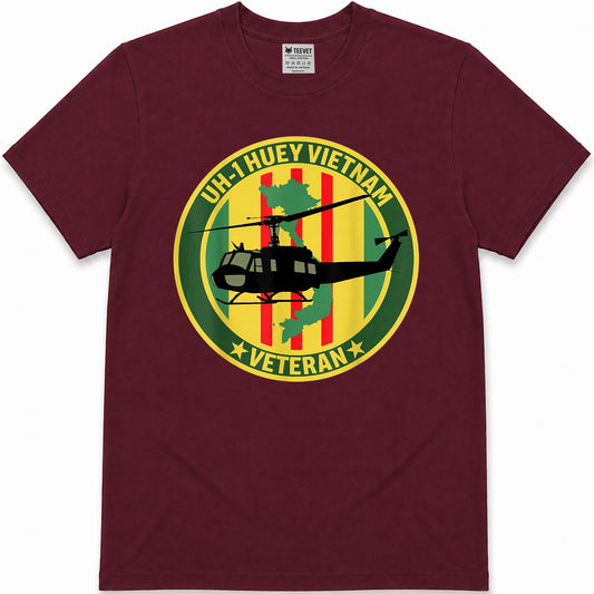 UH-1 Huey Helicopter Vietnam Veteran US Military Vet T-Shirt