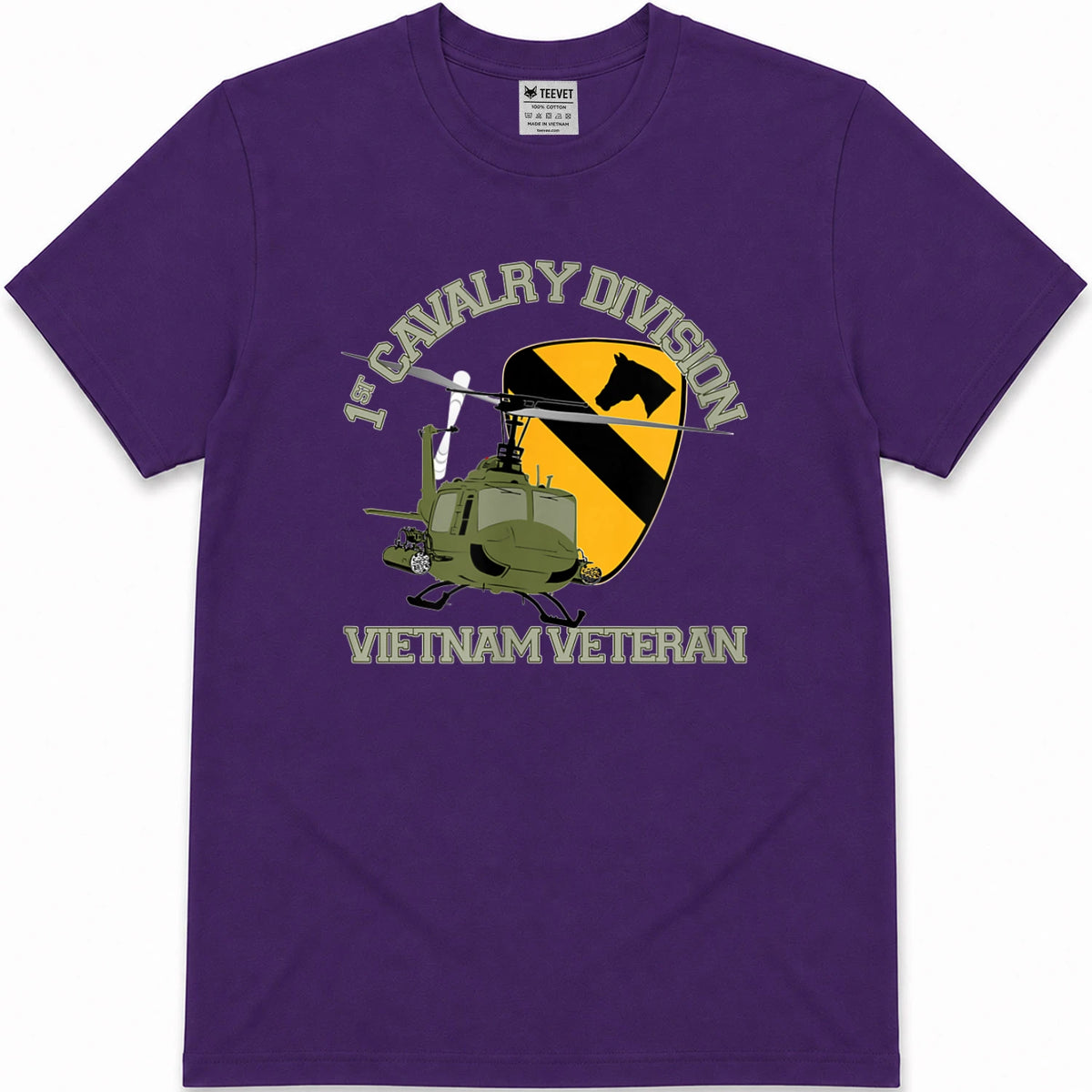 1st Cavalry Division Vietnam Veteran UH1 Gunship Veteran Day T-Shirt