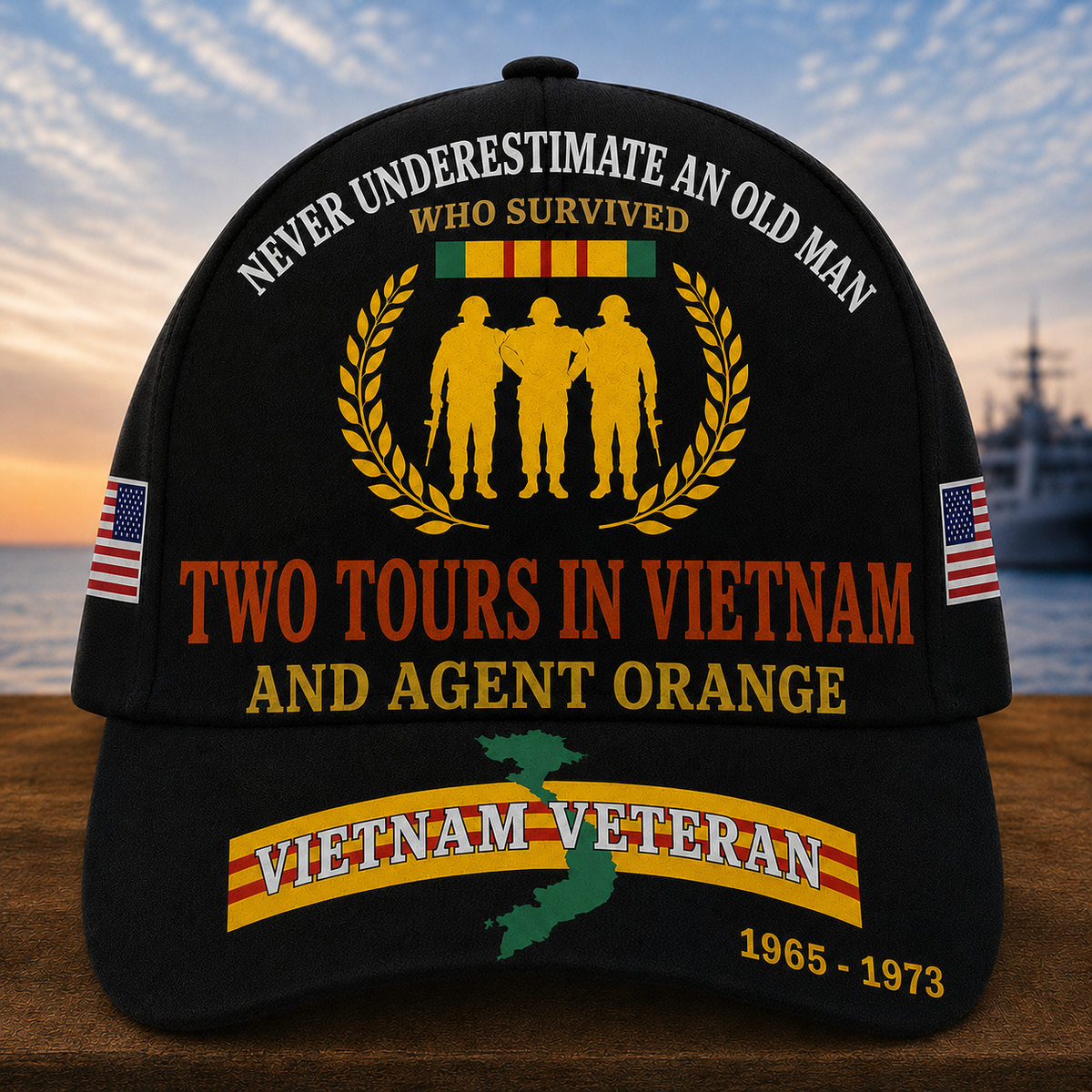 Never Underestimate An Old Man Who Survived Two Tours In Vietnam And Agent Orange Cap