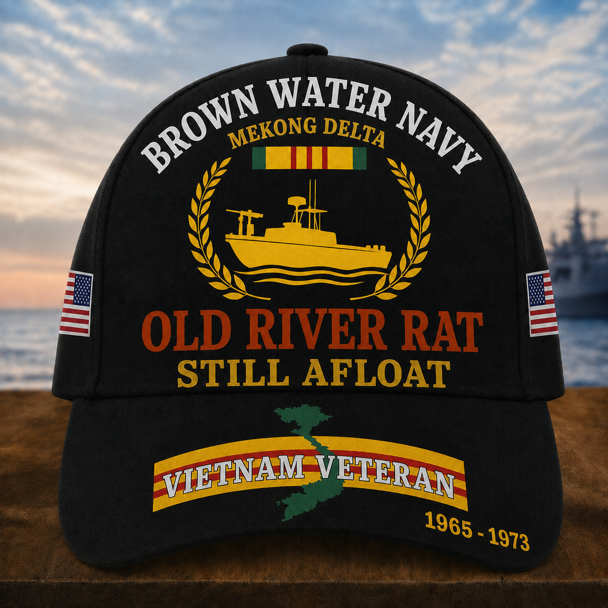 Brown Water Navy Mekong Delta Old River Rat Still Afloat Cap