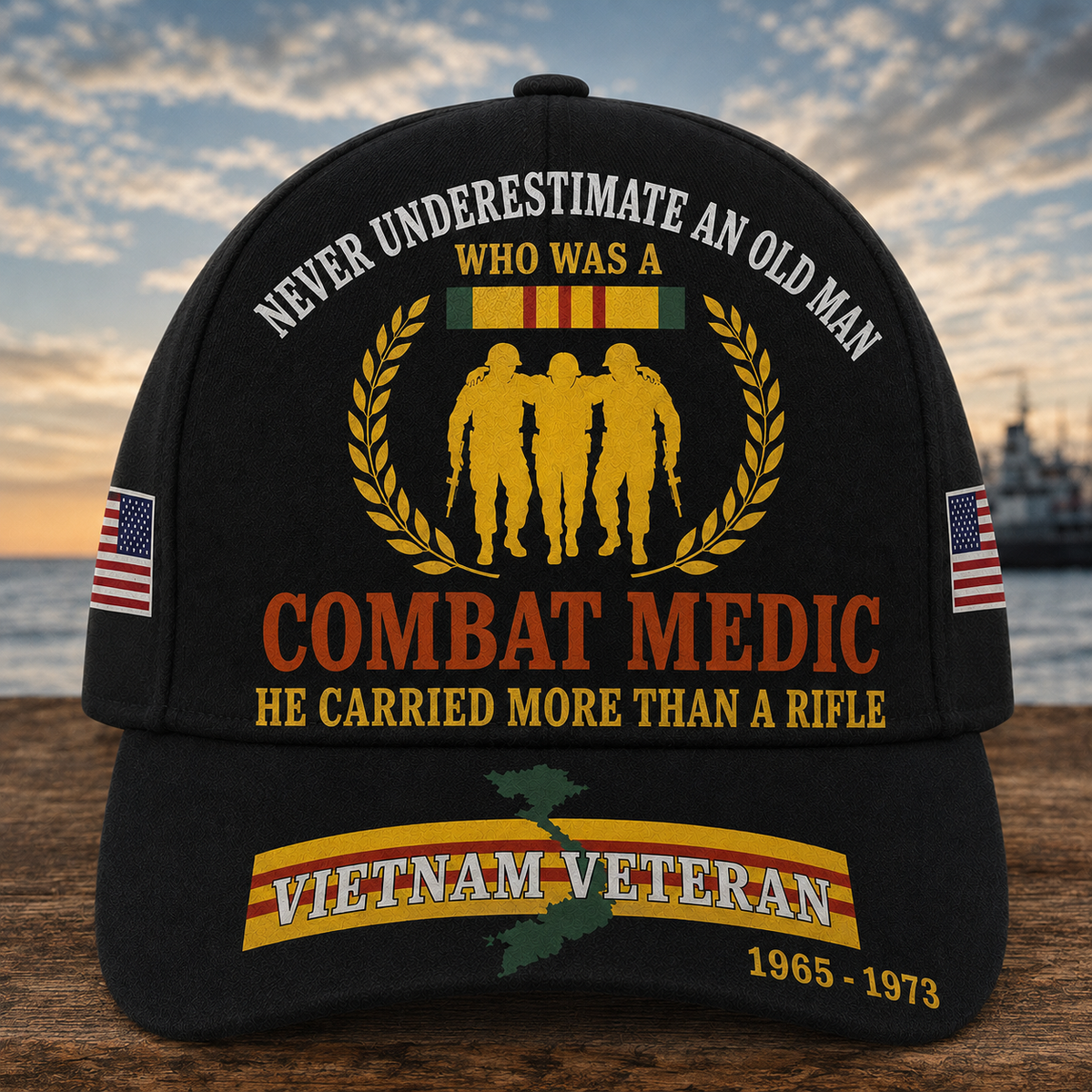 Never Underestimate An Old Man Who Was A Combat Medic Cap