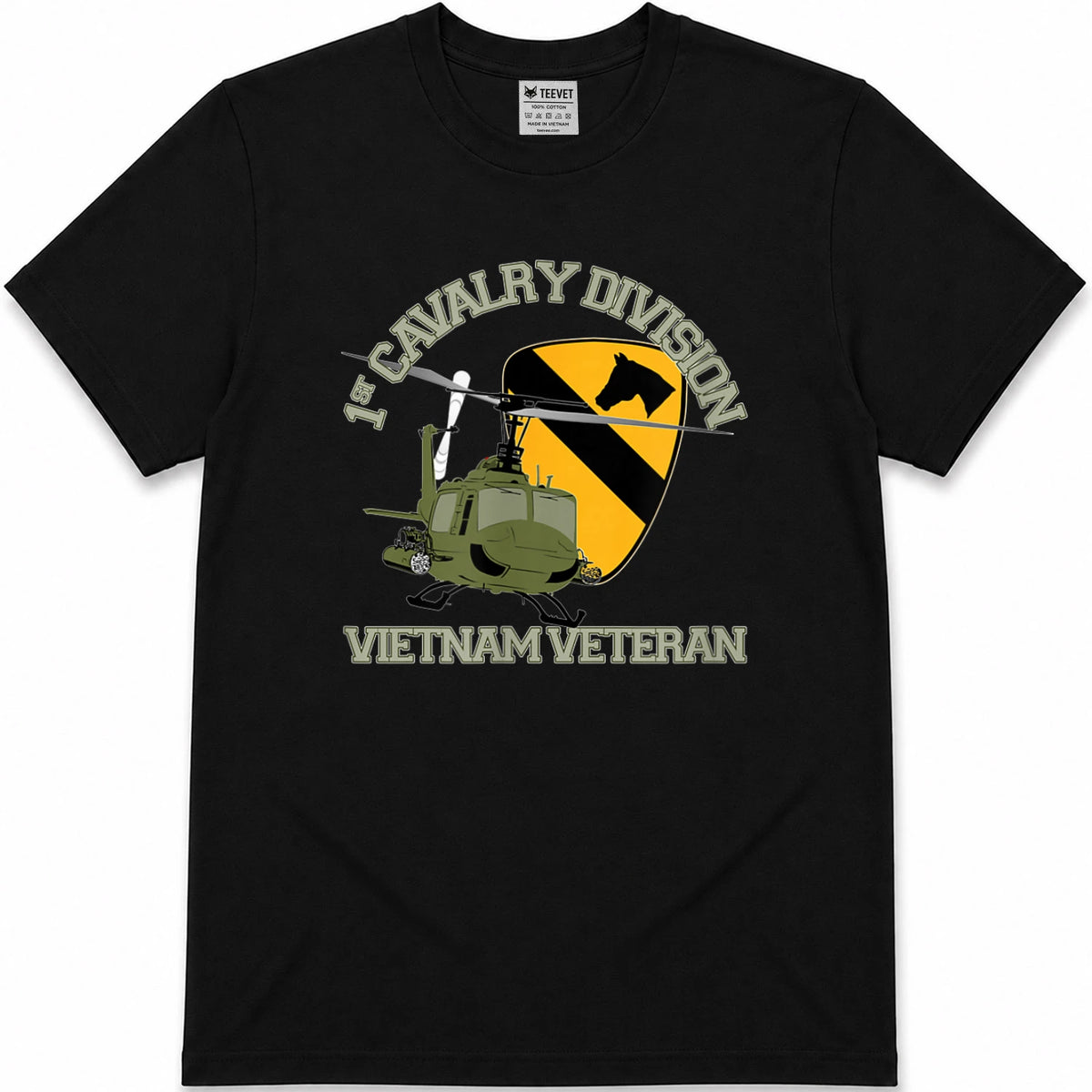 1st Cavalry Division Vietnam Veteran UH1 Gunship Veteran Day T-Shirt