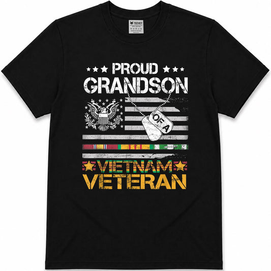 Proud Grandson Of A Vietnam Veteran Patriotic US Army Vet T-Shirt