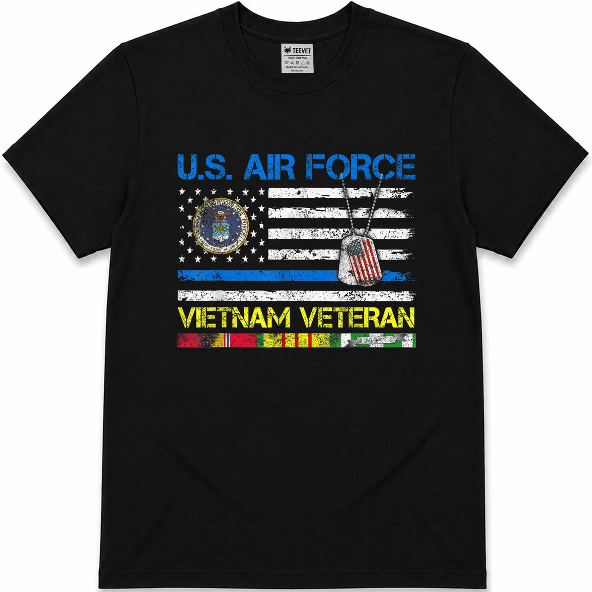 U.S Air Force Vietnam Veteran, USAF Veteran Flag Vintage T-Shirt