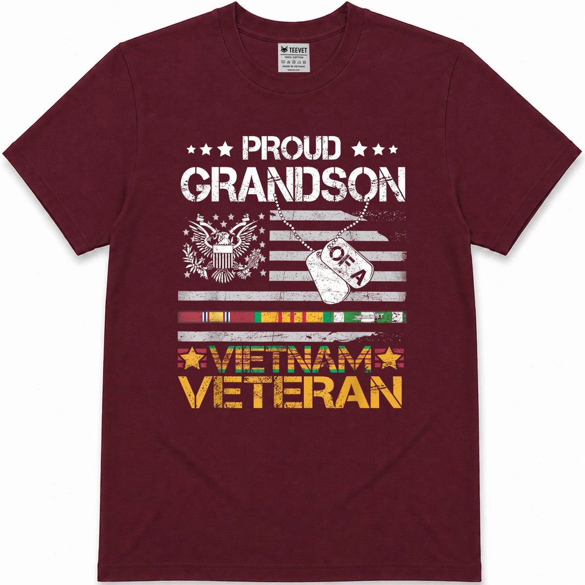 Proud Grandson Of A Vietnam Veteran Patriotic US Army Vet T-Shirt
