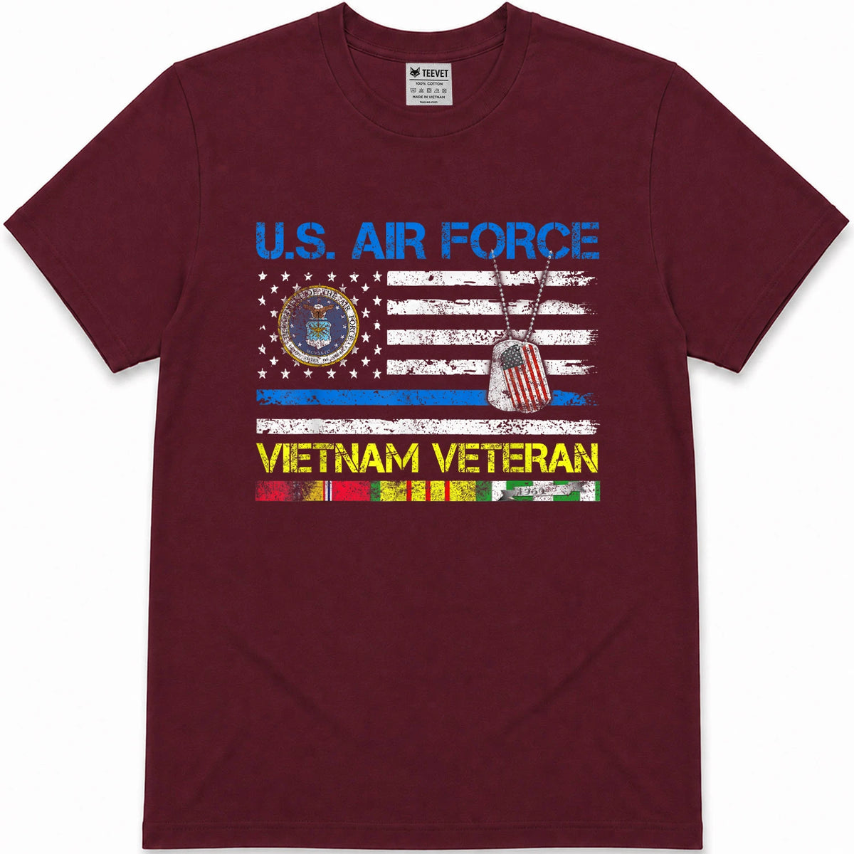 U.S Air Force Vietnam Veteran, USAF Veteran Flag Vintage T-Shirt