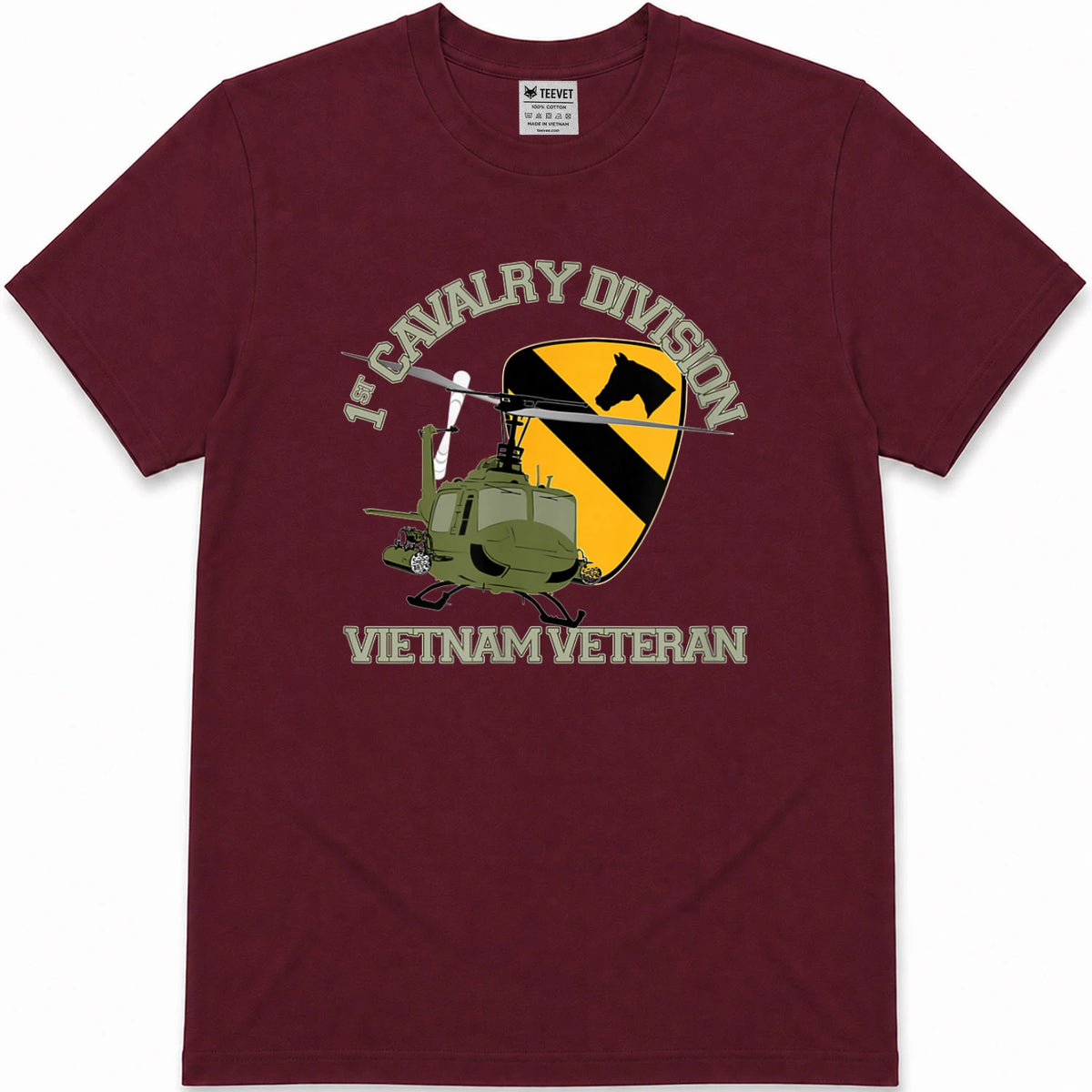 1st Cavalry Division Vietnam Veteran UH1 Gunship Veteran Day T-Shirt