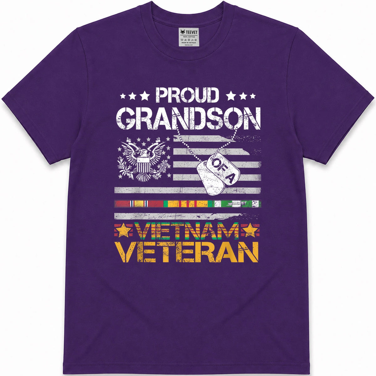 Proud Grandson Of A Vietnam Veteran Patriotic US Army Vet T-Shirt