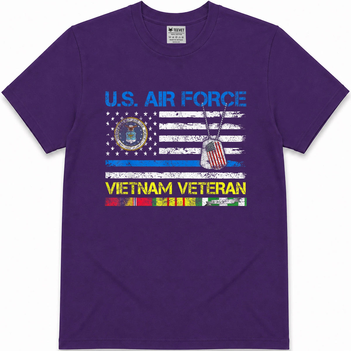 U.S Air Force Vietnam Veteran, USAF Veteran Flag Vintage T-Shirt