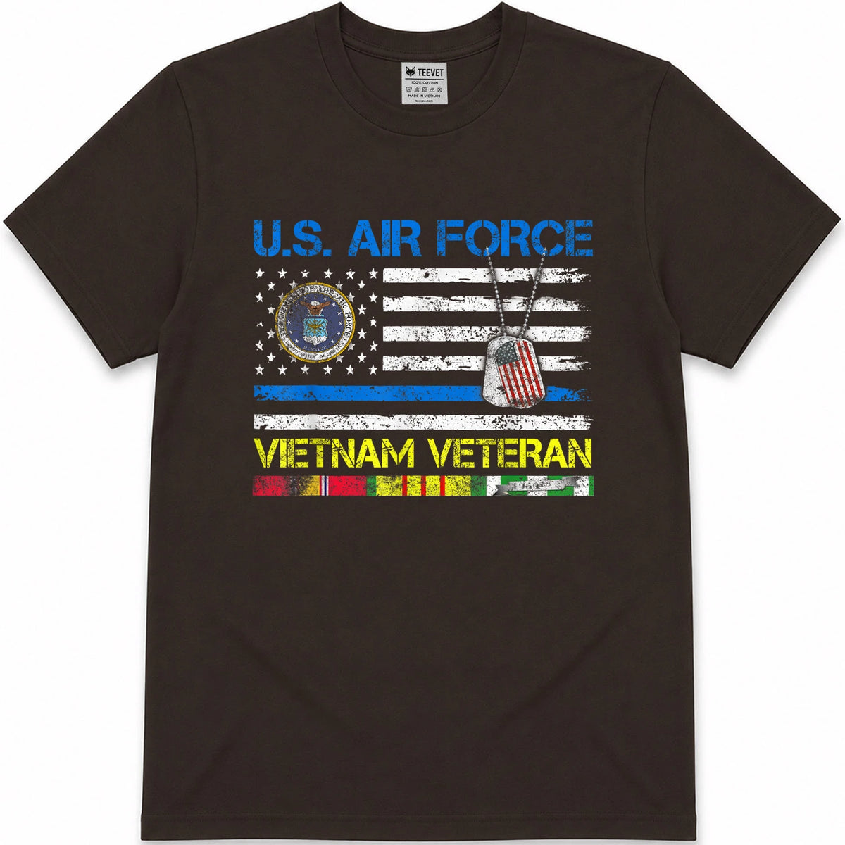 U.S Air Force Vietnam Veteran, USAF Veteran Flag Vintage T-Shirt