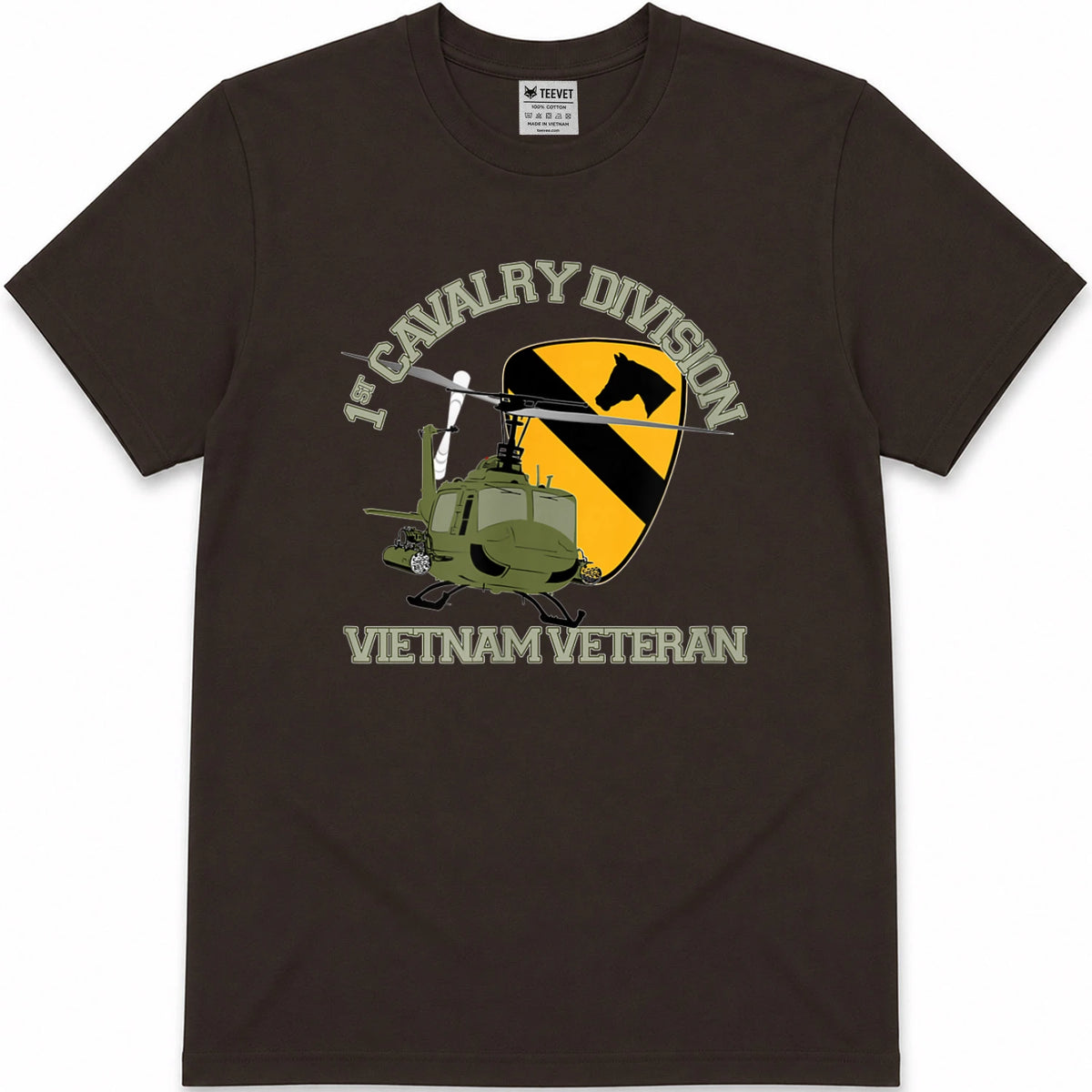 1st Cavalry Division Vietnam Veteran UH1 Gunship Veteran Day T-Shirt
