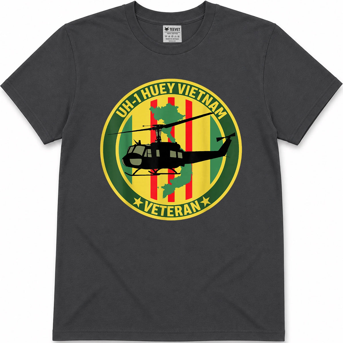 UH-1 Huey Helicopter Vietnam Veteran US Military Vet T-Shirt