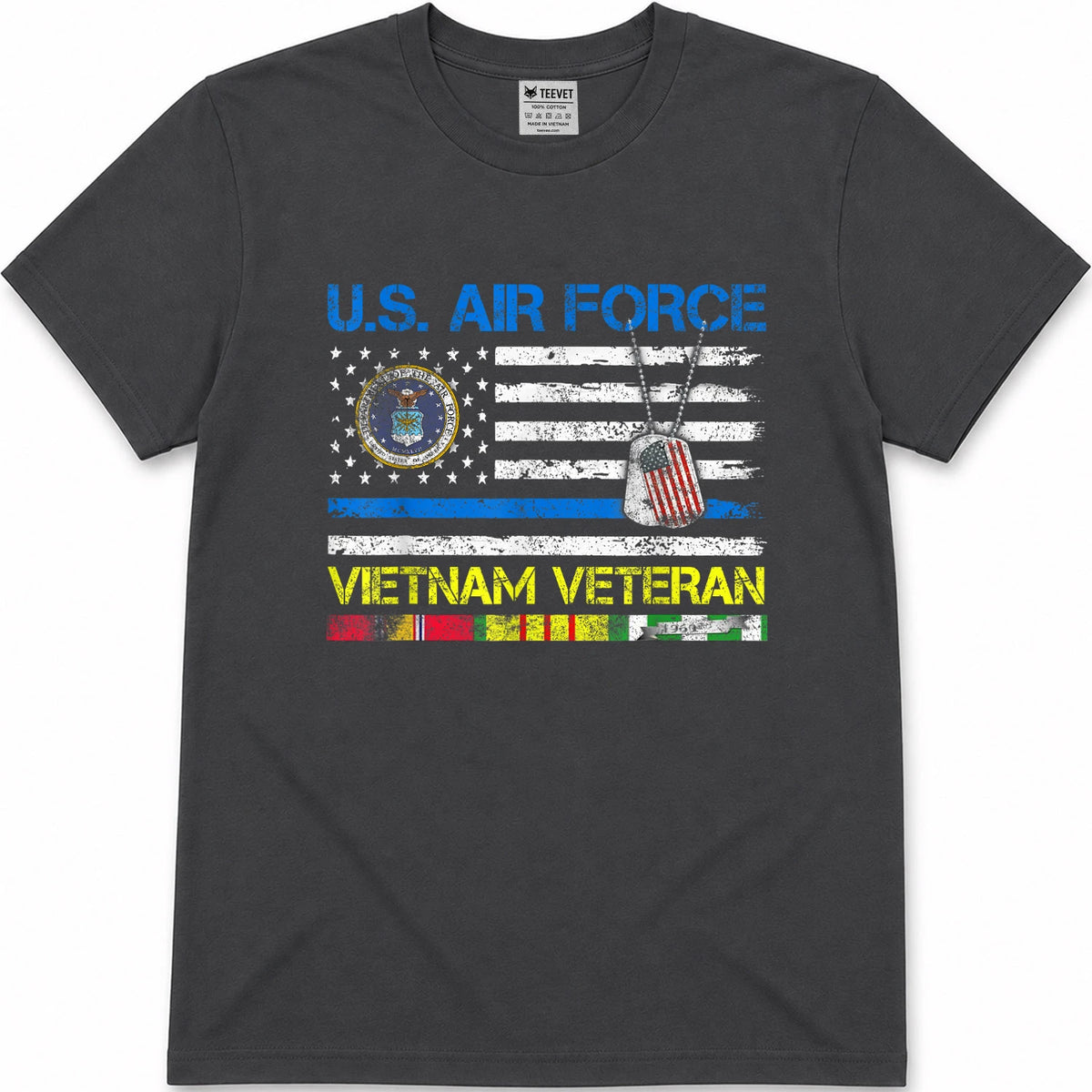 U.S Air Force Vietnam Veteran, USAF Veteran Flag Vintage T-Shirt