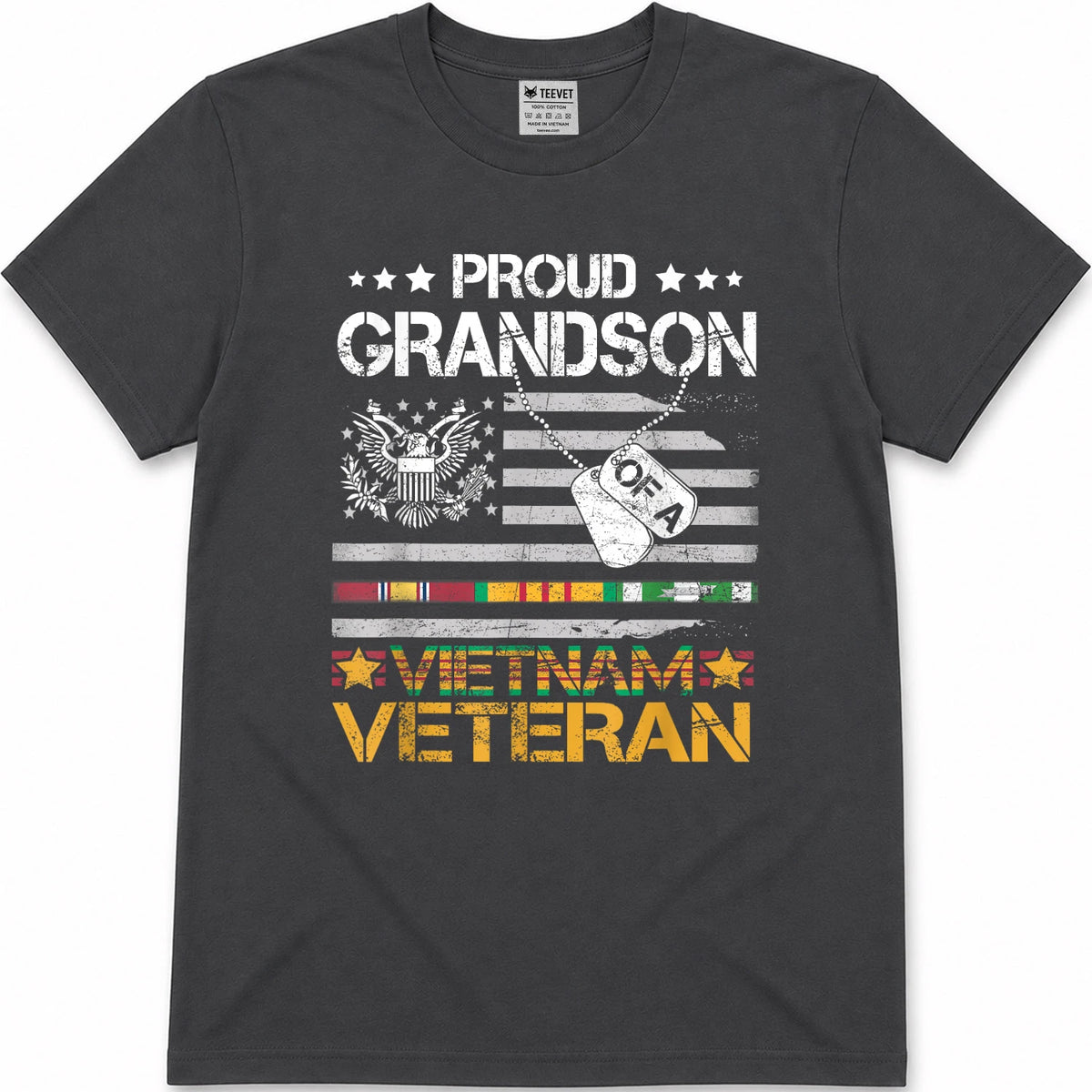 Proud Grandson Of A Vietnam Veteran Patriotic US Army Vet T-Shirt