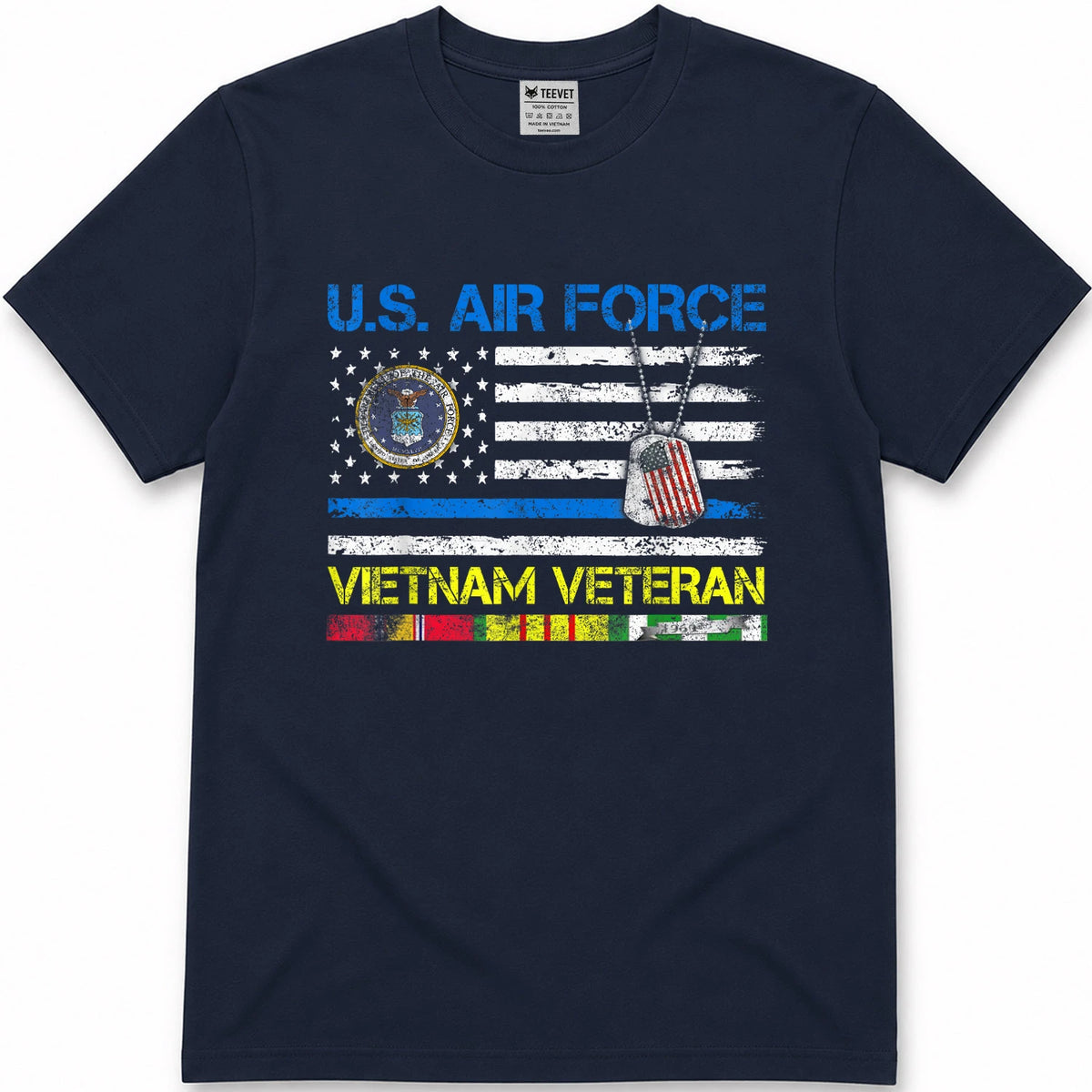 U.S Air Force Vietnam Veteran, USAF Veteran Flag Vintage T-Shirt