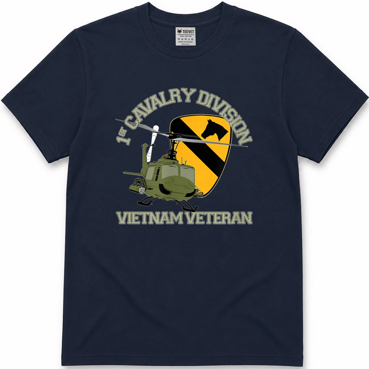 1st Cavalry Division Vietnam Veteran UH1 Gunship Veteran Day T-Shirt