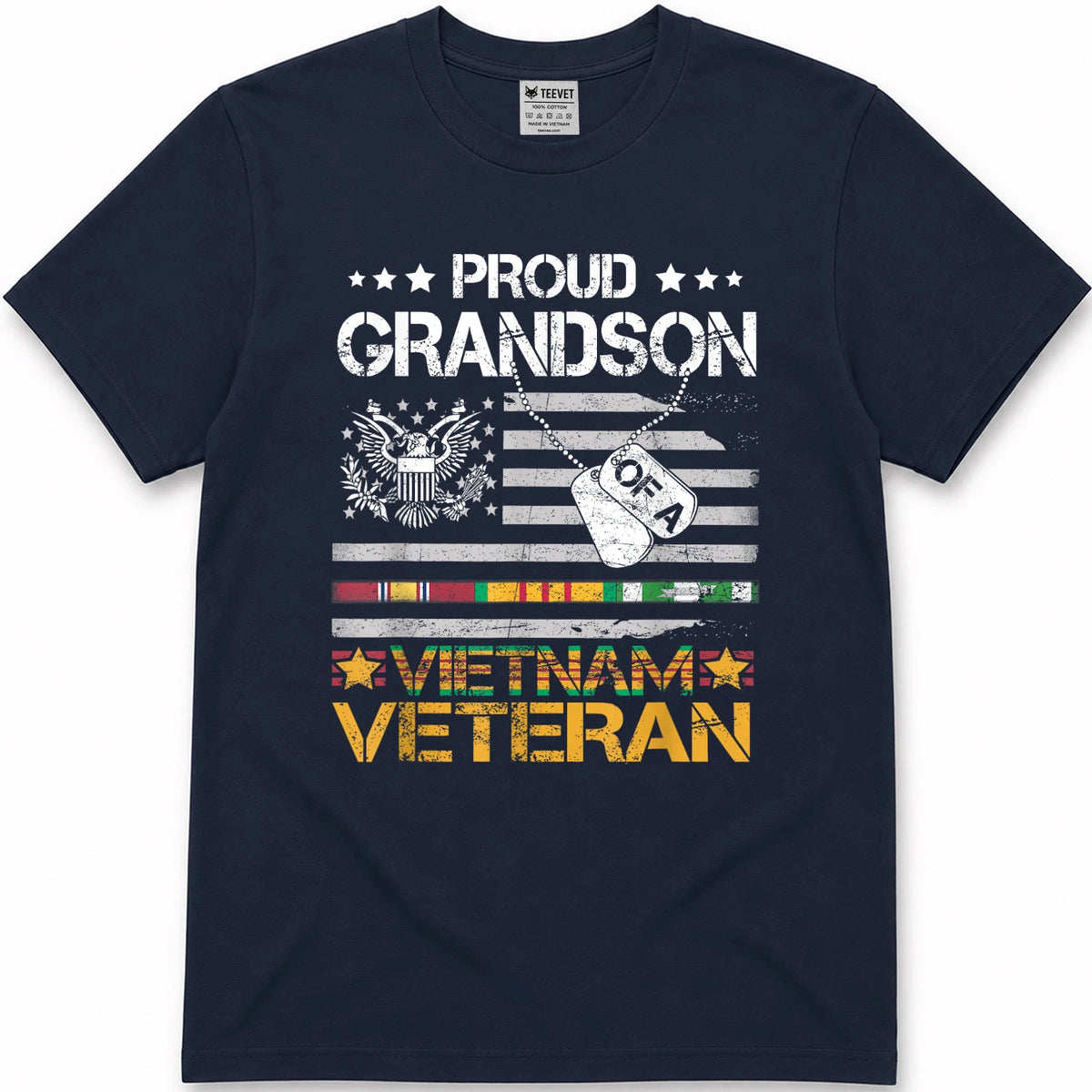 Proud Grandson Of A Vietnam Veteran Patriotic US Army Vet T-Shirt