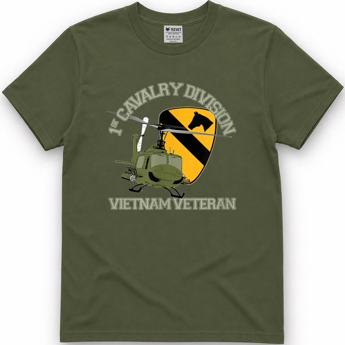 1st Cavalry Division Vietnam Veteran UH1 Gunship Veteran Day T-Shirt