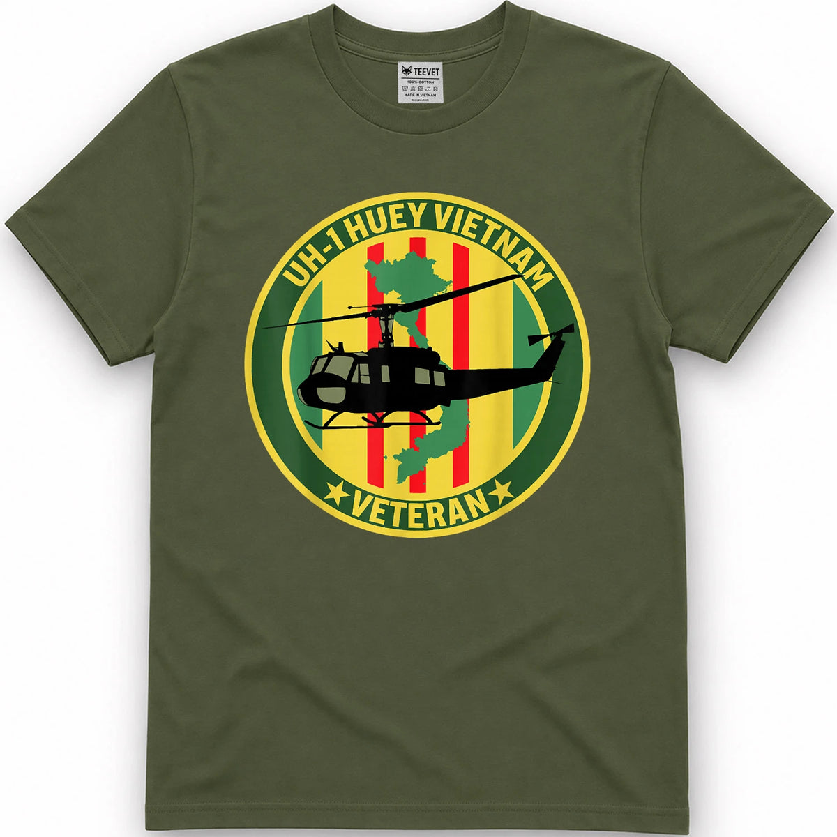 UH-1 Huey Helicopter Vietnam Veteran US Military Vet T-Shirt