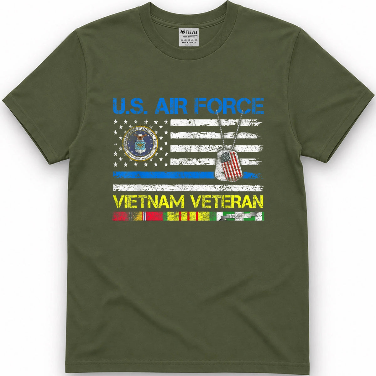 U.S Air Force Vietnam Veteran, USAF Veteran Flag Vintage T-Shirt