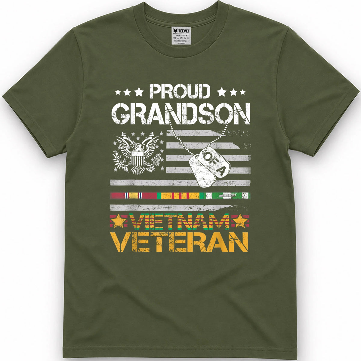 Proud Grandson Of A Vietnam Veteran Patriotic US Army Vet T-Shirt