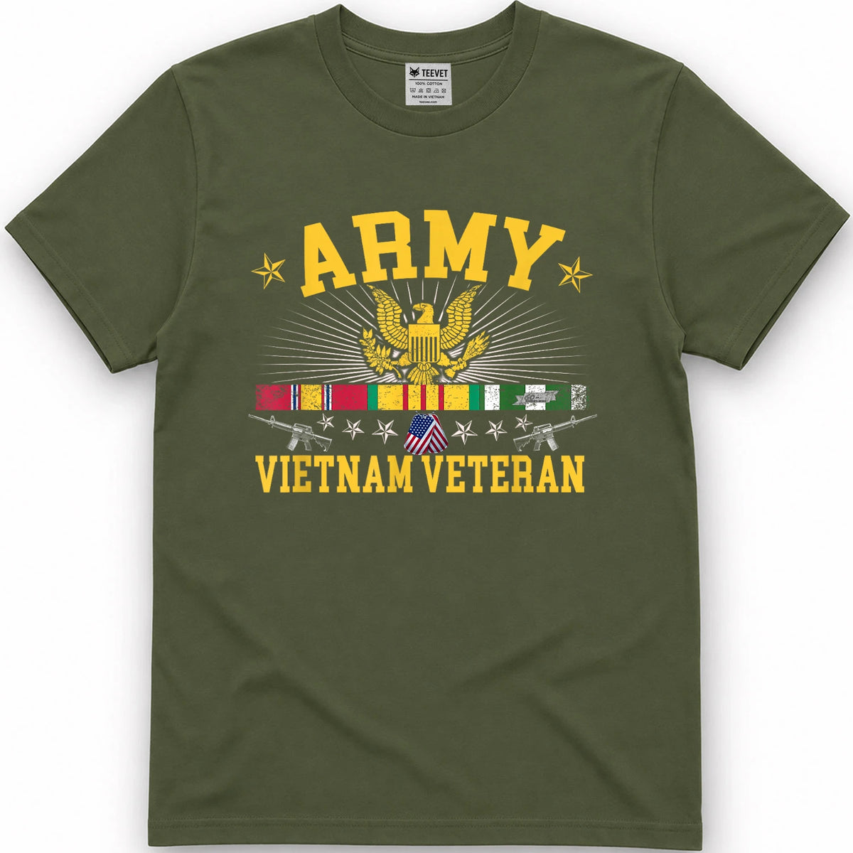 US Vietnam Veteran USA Flag T-Shirt